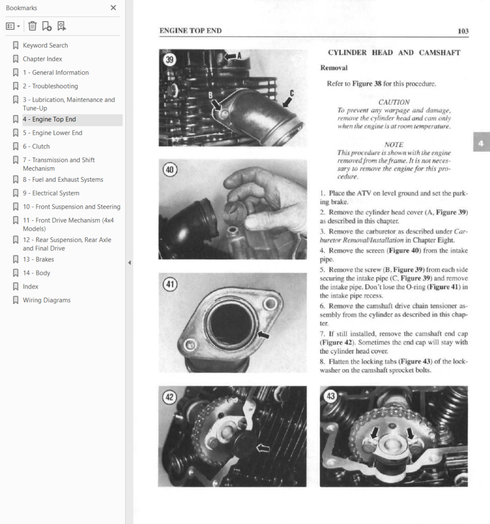 Suzuki LT-F250, LT-4WD, LT-F4WDX Service Repair Manual sample page