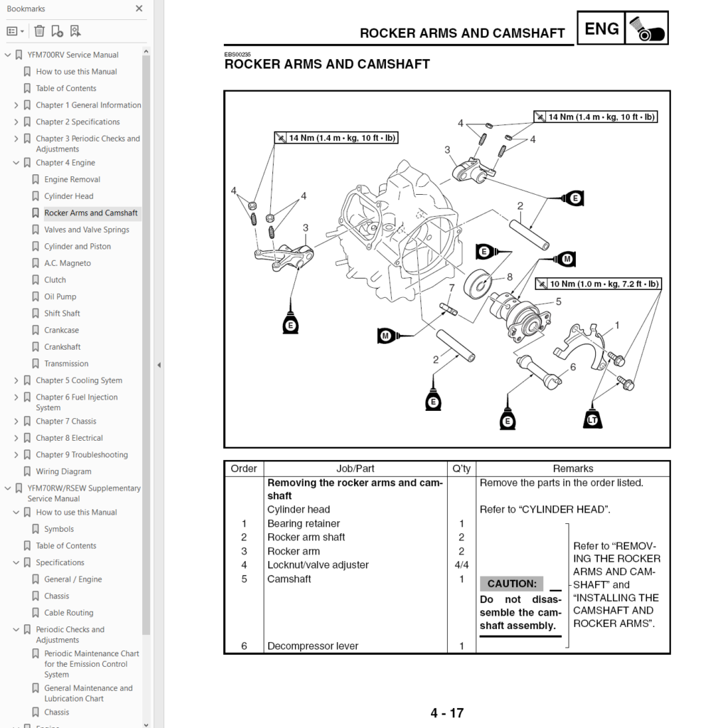 06-08 Yamaha Raptor 700 service repair manual sample page