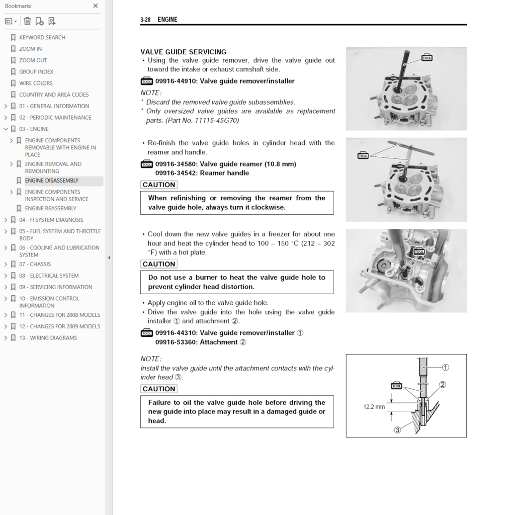 Suzuki LT-R450 service repair manual sample page